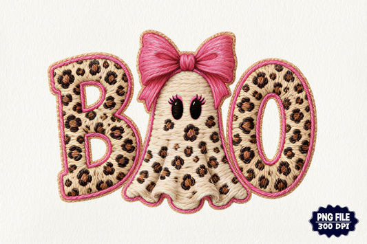 Faux Yarn Preppy Ghost Boo PNG Cute Coquette Halloween Sublimation