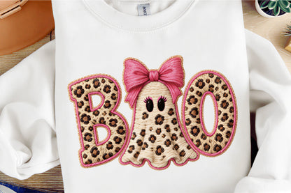Faux Yarn Preppy Ghost Boo PNG Cute Coquette Halloween Sublimation