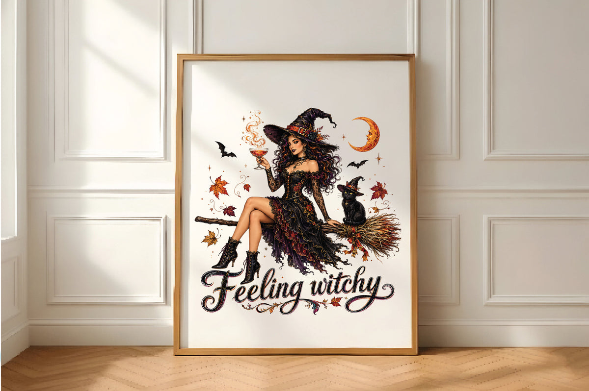 Feeling Witchy Halloween Woman PNG