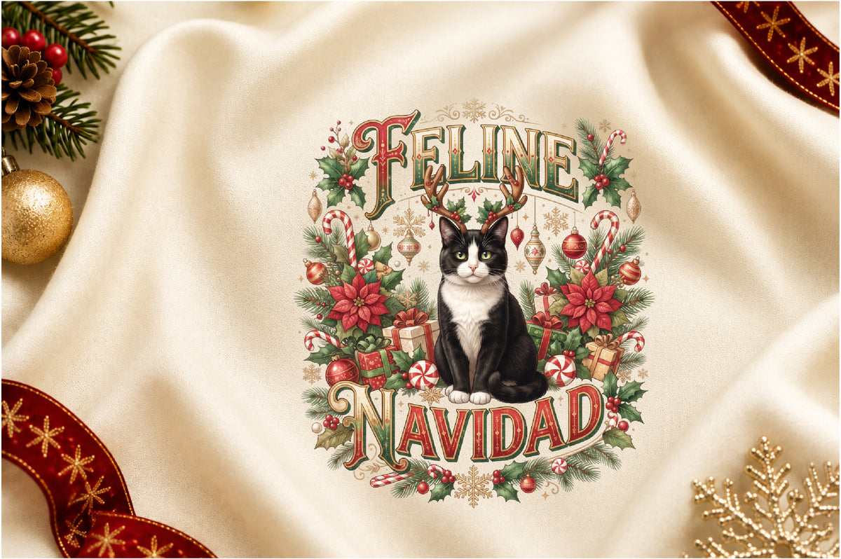 Feline Navidad Christmas Cat PNG