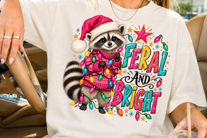 Feral and Bright Raccoon Christmas PNG