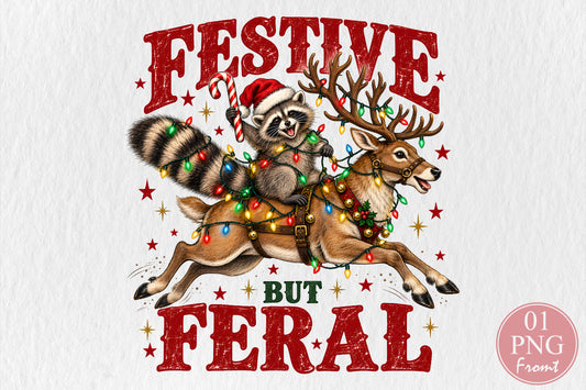 Festive But Feral Christmas PNG