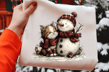 Festive Cat Winter Clipart PNG