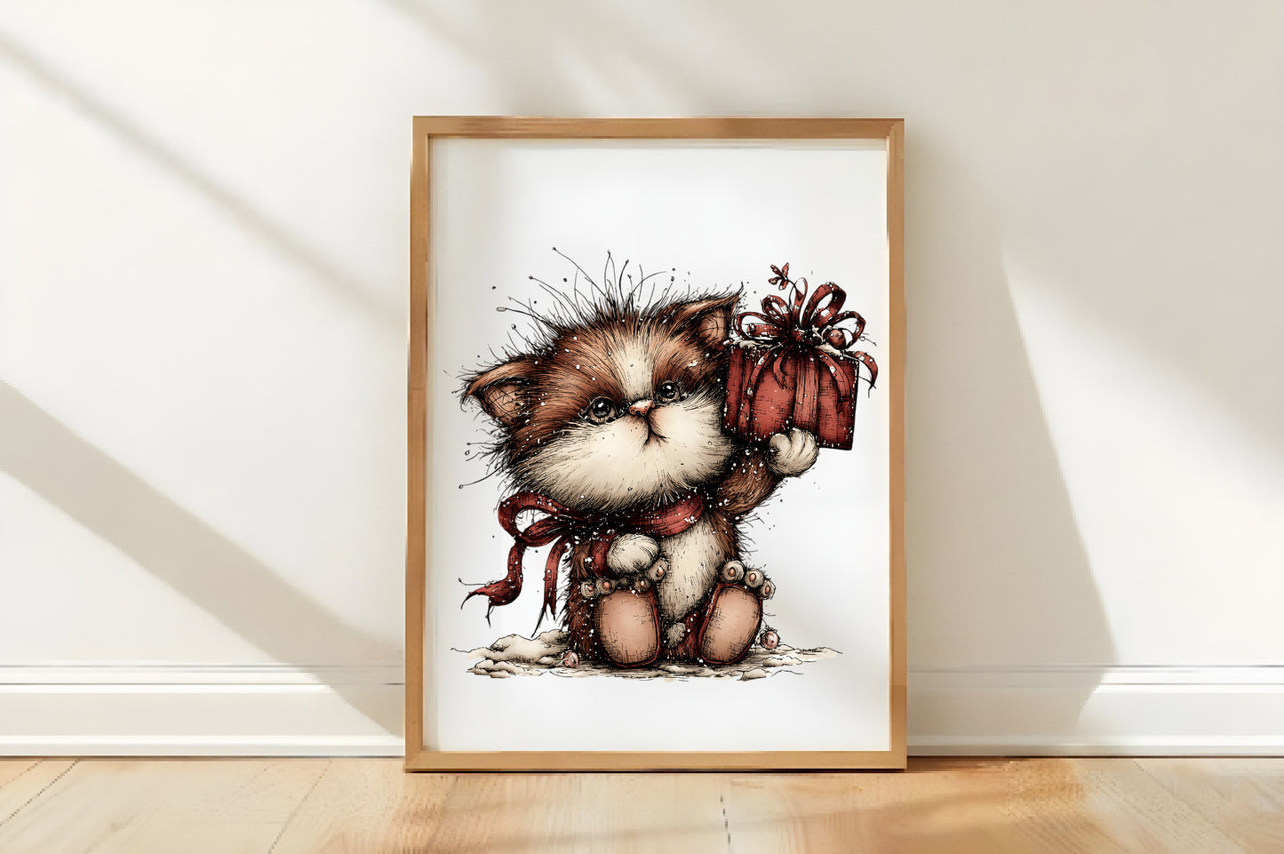Festive Cat Winter Clipart PNG