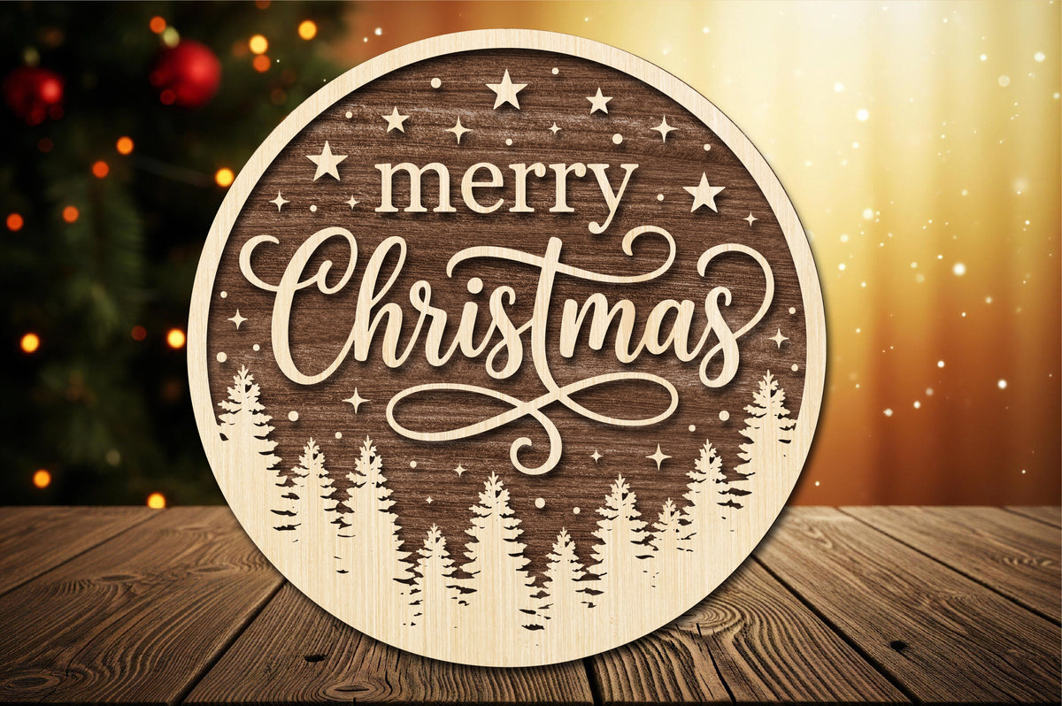 Merry Christmas Laser Cut SVG
