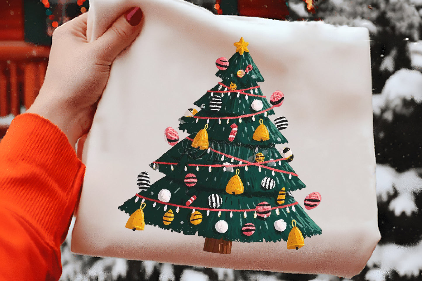 Festive Christmas Tree Clipart PNG Bundle | Cute Watercolor Holiday Christmas Trees | Winter Tree PNG