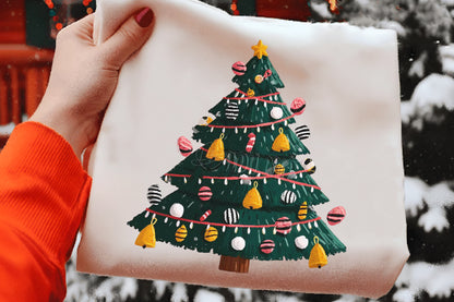 Festive Christmas Tree Clipart PNG Bundle | Cute Watercolor Holiday Christmas Trees | Winter Tree PNG