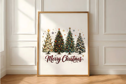 Festive Christmas Tree Set PNG