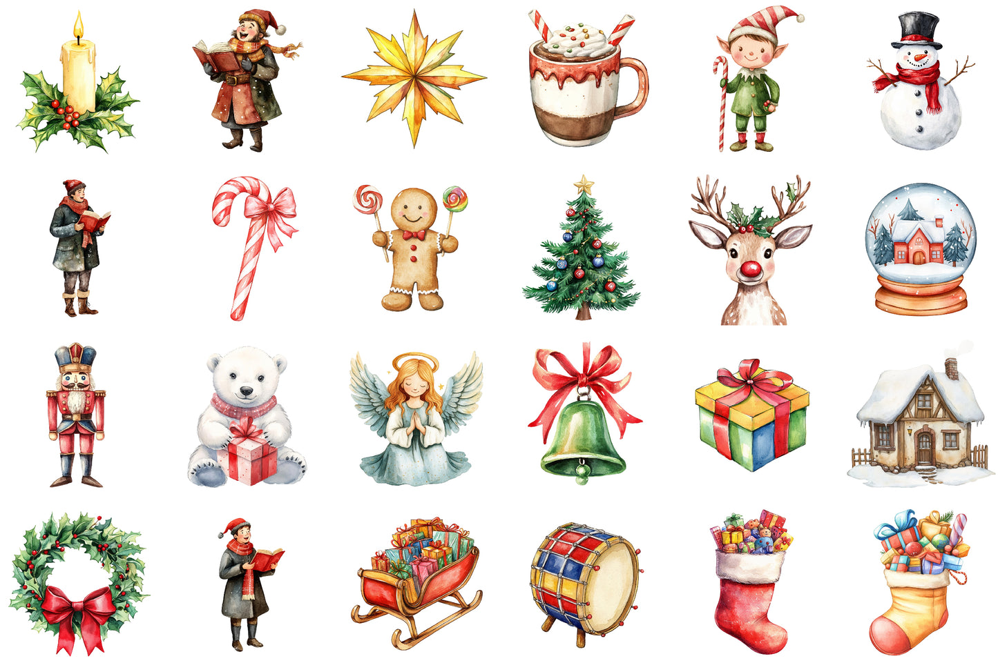 Festive Days Christmas Clipart PNG Bundle Commercial Use