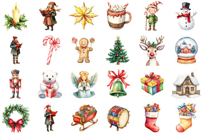 Festive Days Christmas Clipart PNG Bundle Commercial Use