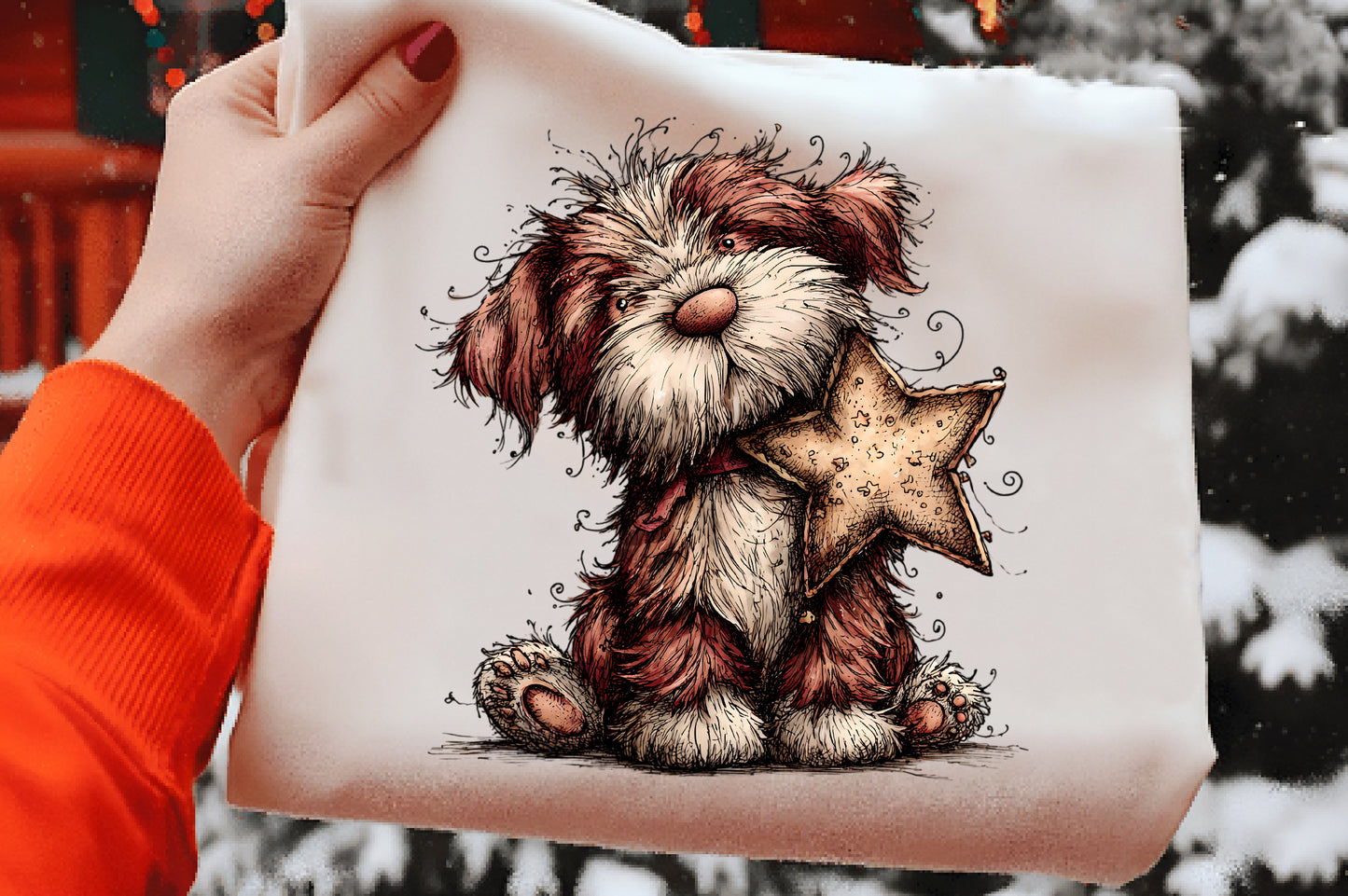 Festive Dog Winter Clipart PNG