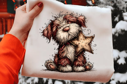 Festive Dog Winter Clipart PNG