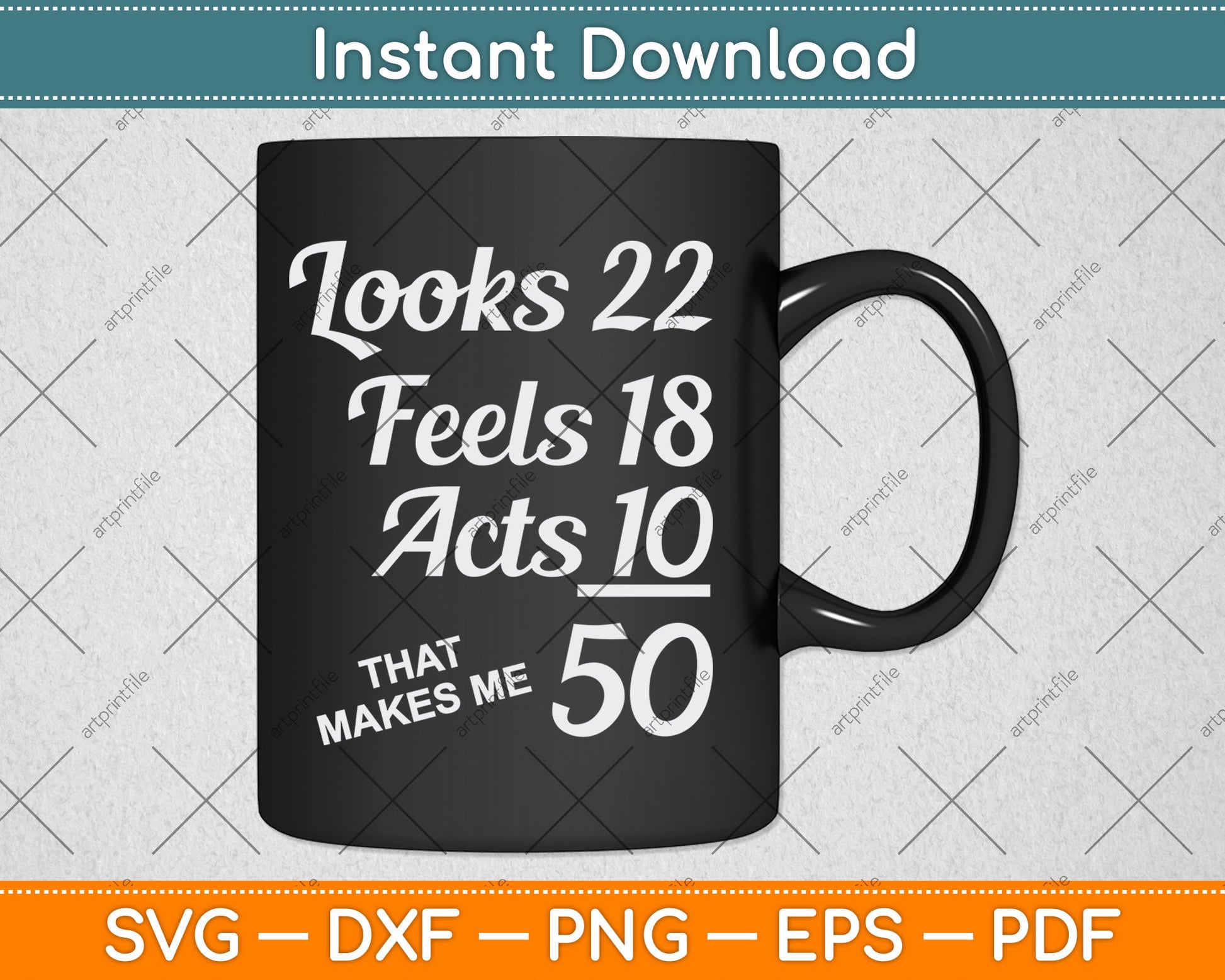 Fifty Years Old Birthday Present For 50 Year Old Svg Digital Cutting File