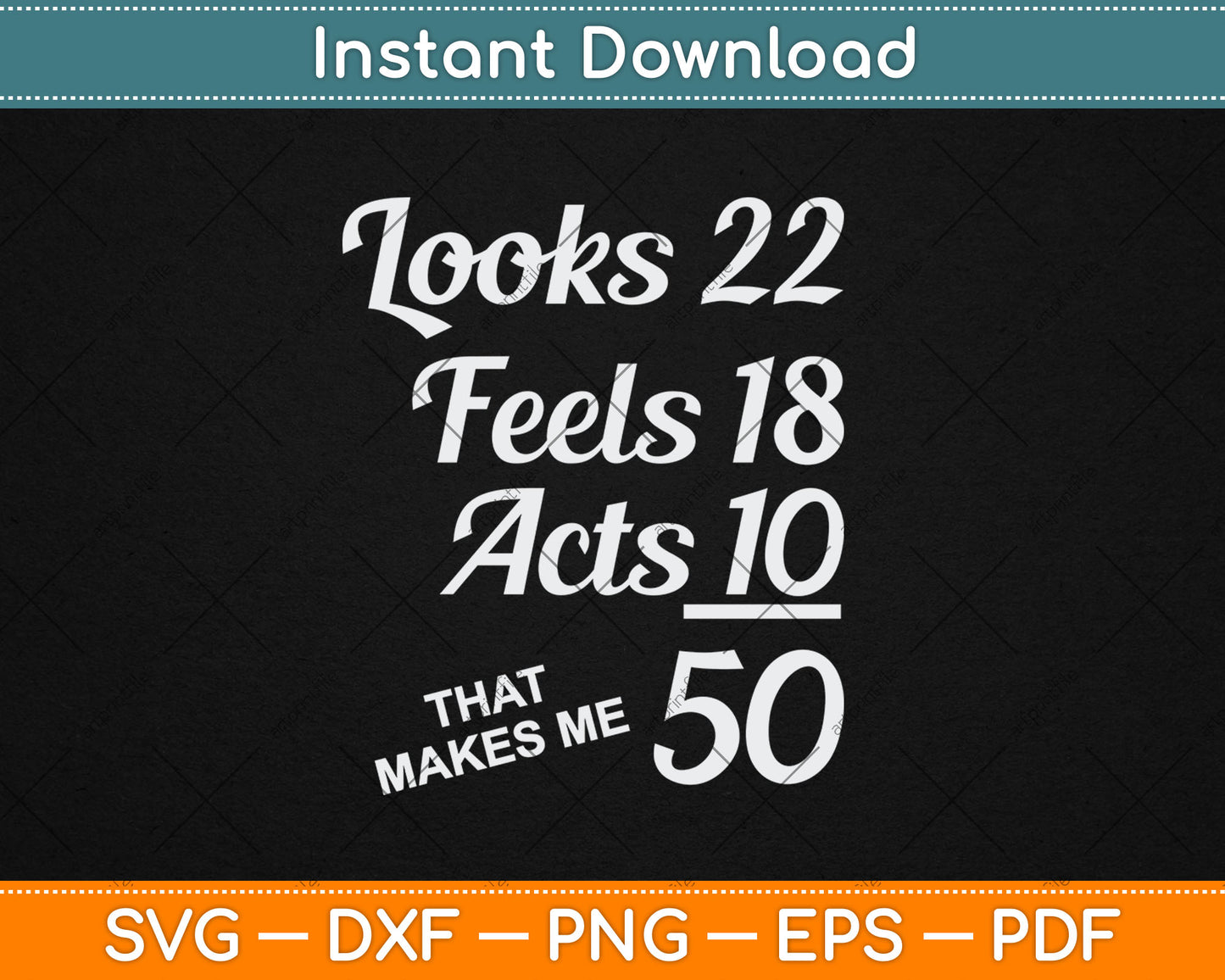 Fifty Years Old Birthday Present For 50 Year Old Svg Digital Cutting File