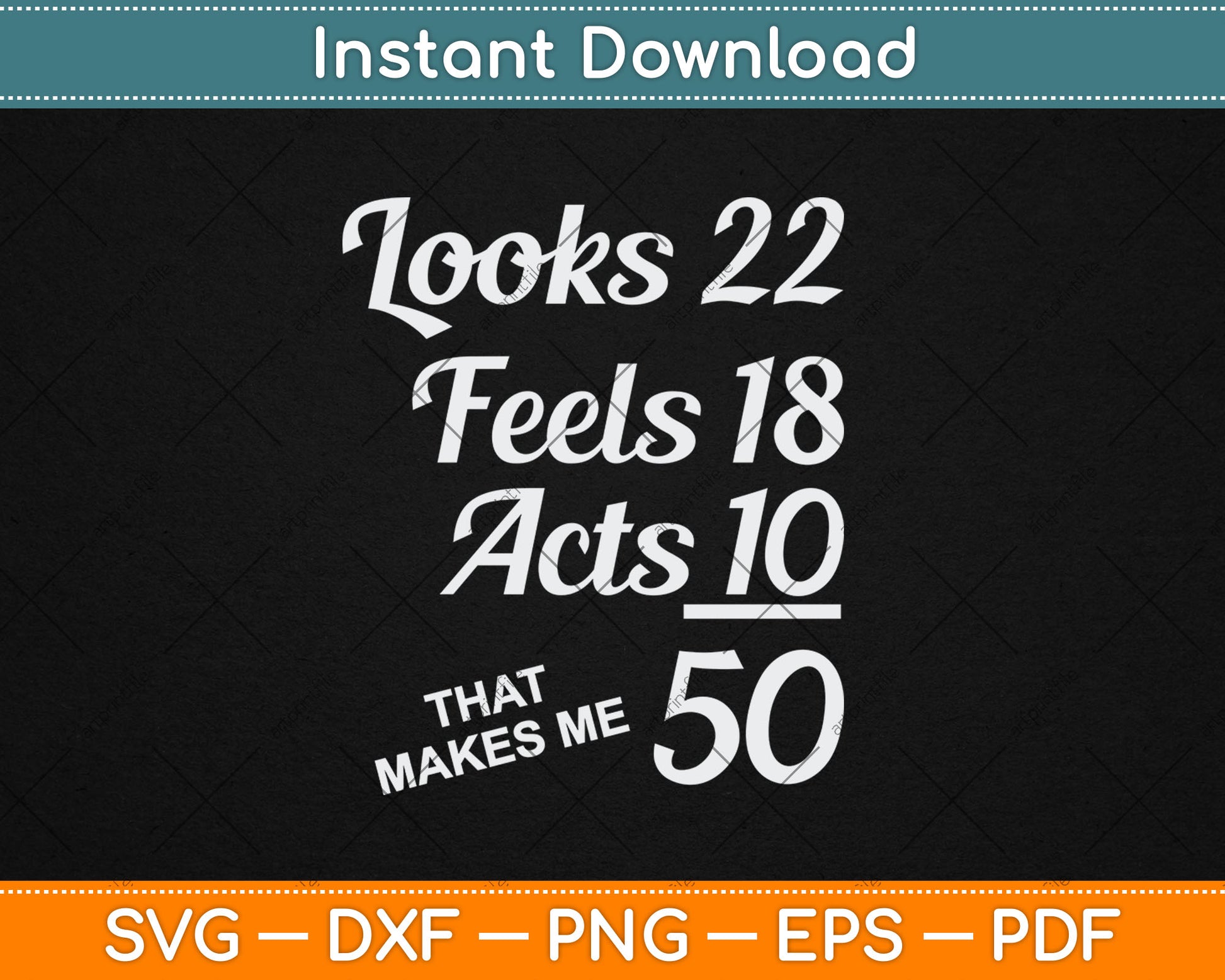 Fifty Years Old Birthday Present For 50 Year Old Svg Digital Cutting File