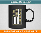 Fight Childhood Cancer Awareness American Flag Svg Digital Cutting File