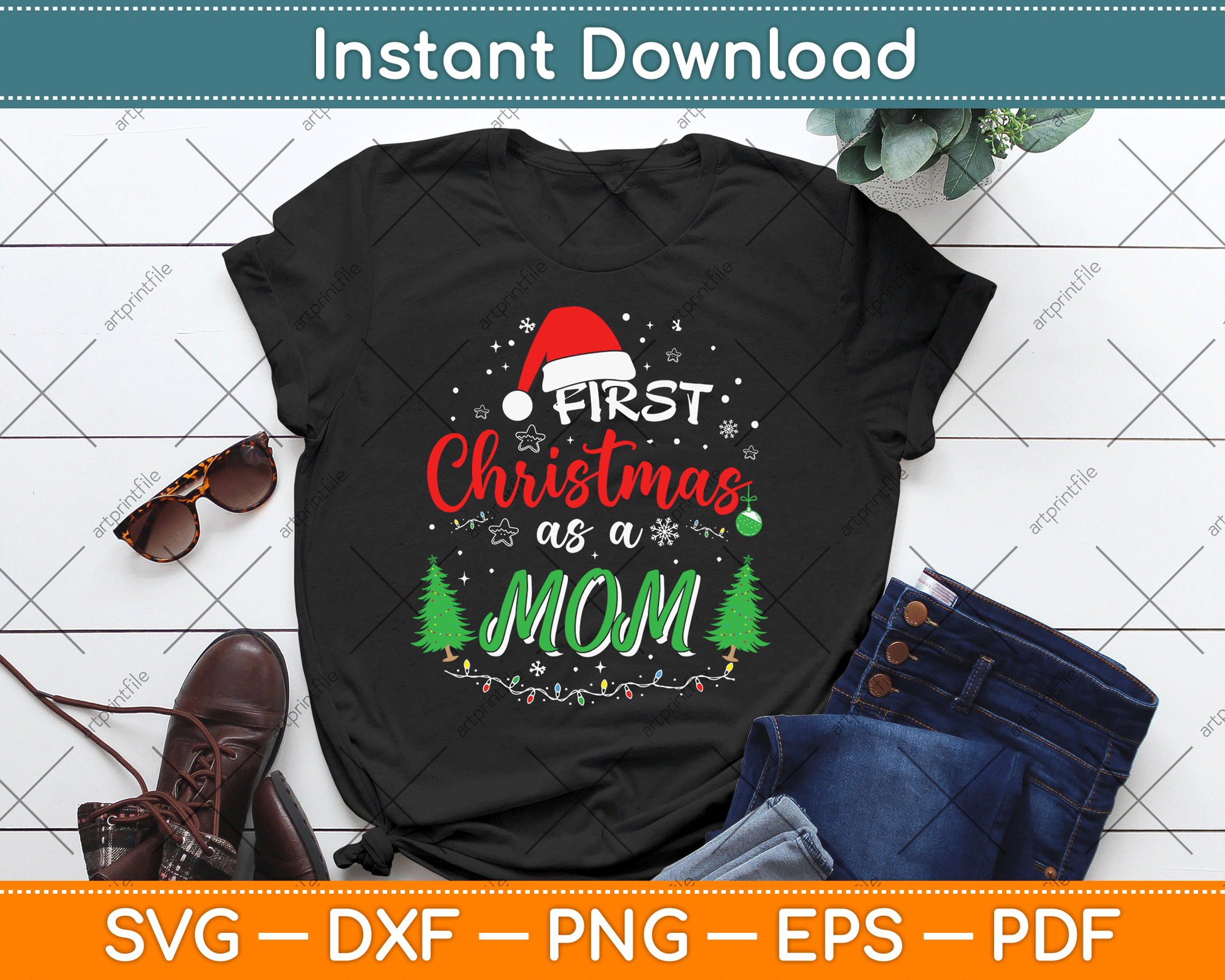 First Christmas as a Mom New Mommy 1st Christmas SVG Digital Cutting File