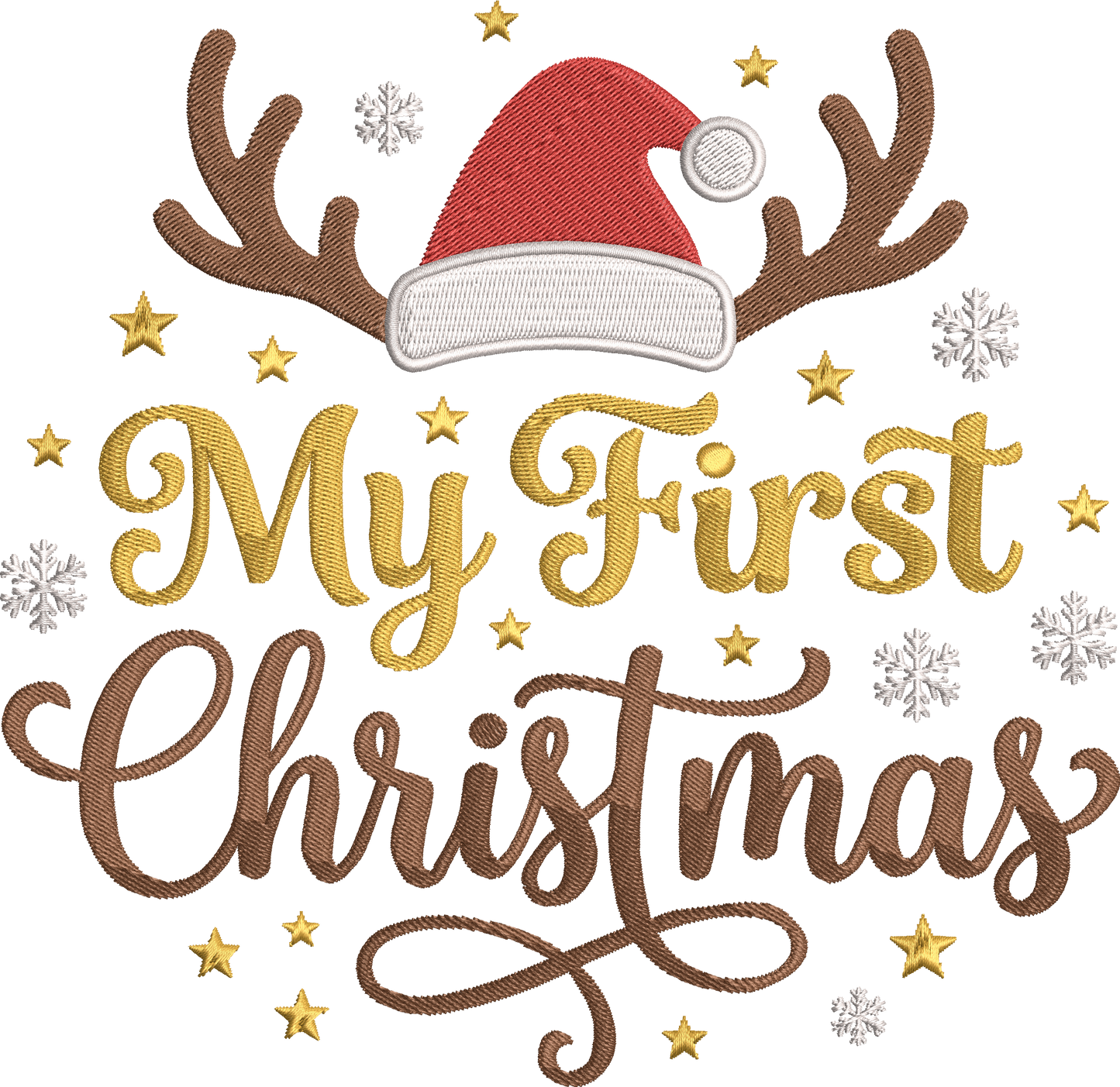 Baby First Christmas Embroidery Design – My First Christmas Baby Machine Embroidery Pattern, Cute Holiday Embroidery Design