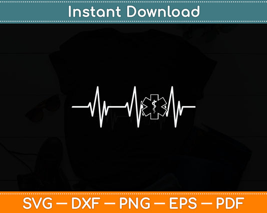 First Responder Heartbeat EKG Pulse Medical EMT Paramedic Svg Digital Cutting File