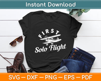 First Solo Flight Plane Aircraft Pilot Flight Svg Png Dxf Digital Cutting File