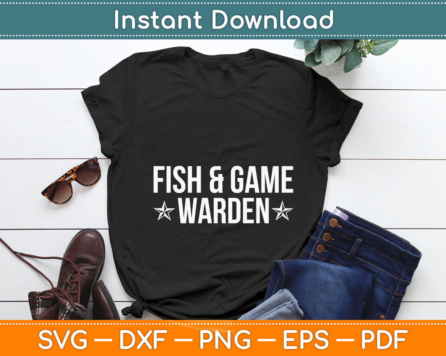 Fish and Game Warden Halloween Costume Svg Digital Cutting File