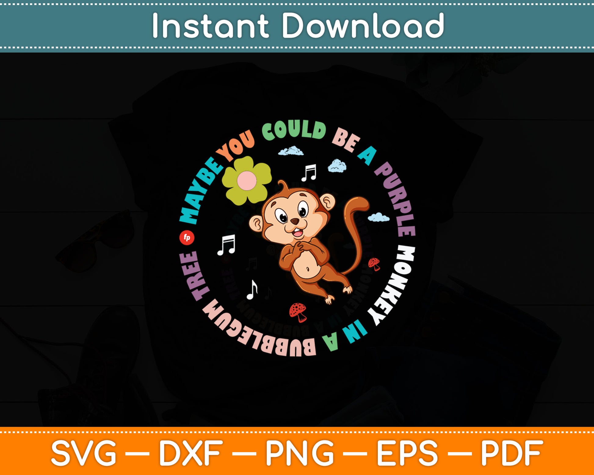 Fisher-Price Purple Monkey - Hanging Purple Monkey Svg Digital Cutting File