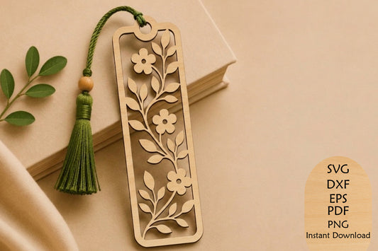 Floral Bookmark Laser Cut SVG File