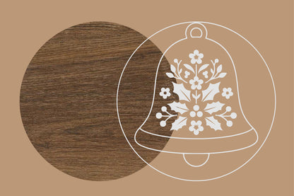 Floral Christmas Bell Laser Cut SVG