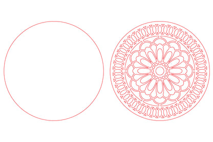 Floral Mandala Round Laser Cut SVG