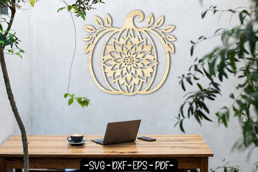 Floral Pumpkin Laser Cut SVG | Fall Pumpkin Flower Design