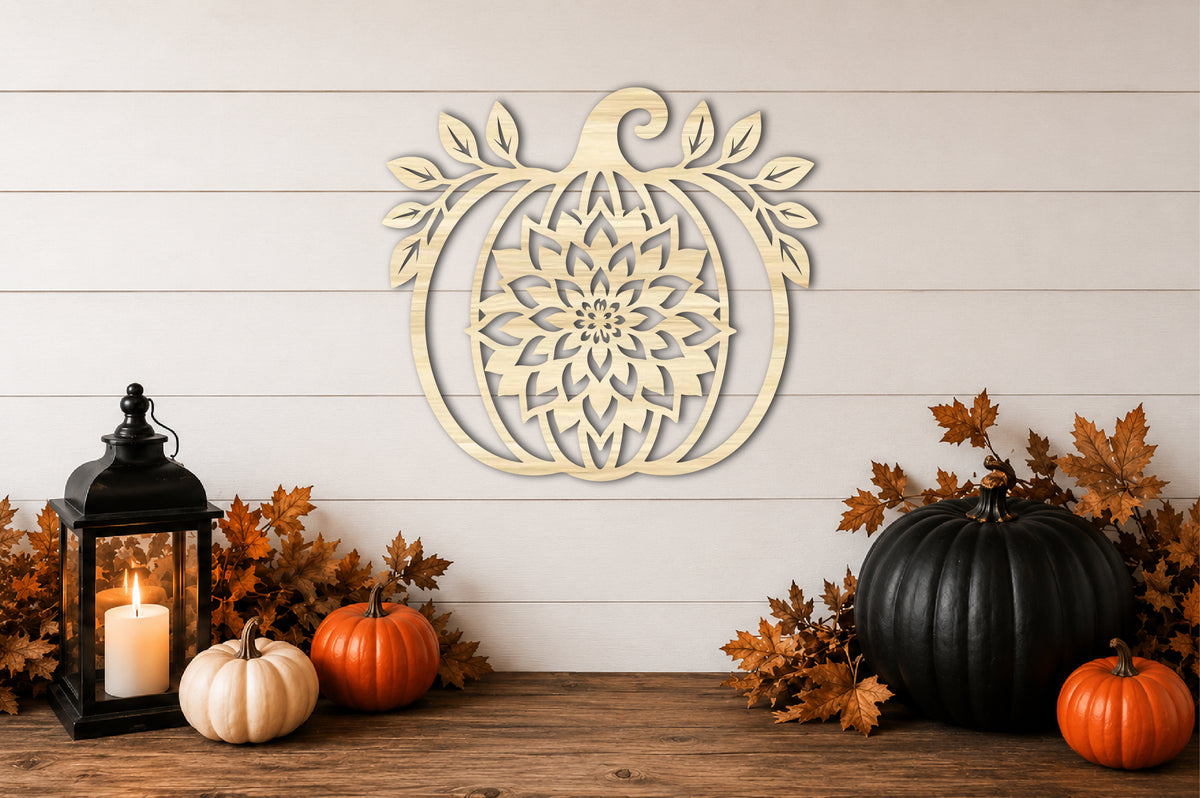 Floral Pumpkin Laser Cut SVG | Fall Pumpkin Flower Design