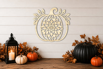 Floral Pumpkin Laser Cut SVG | Fall Pumpkin Flower Design