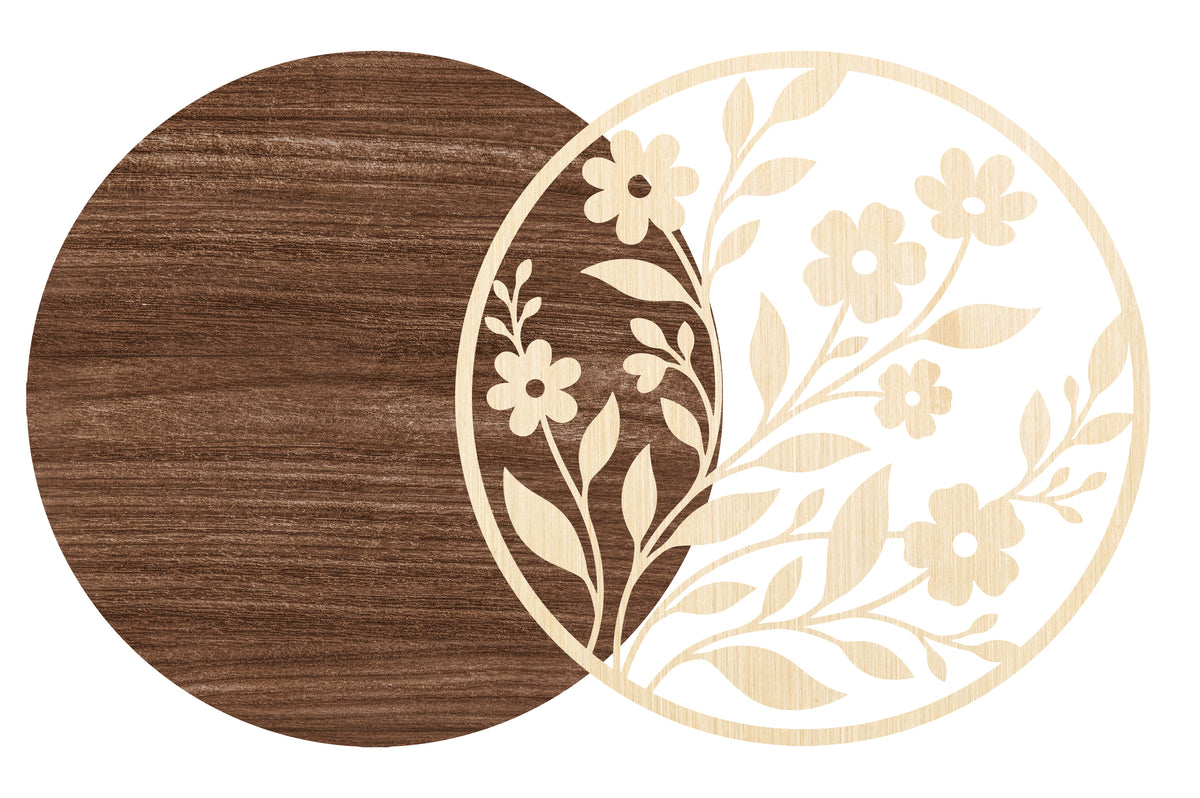 Floral Round Laser Cut SVG
