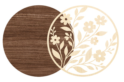 Floral Round Laser Cut SVG