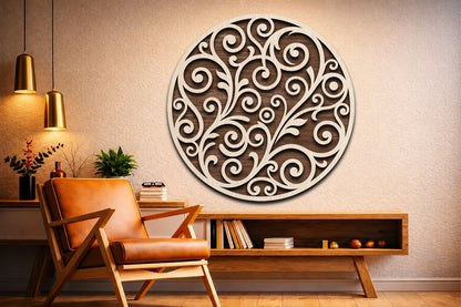 Floral Vine Round Sign SVG