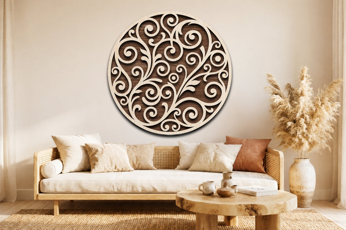 Floral Vine Round Sign SVG