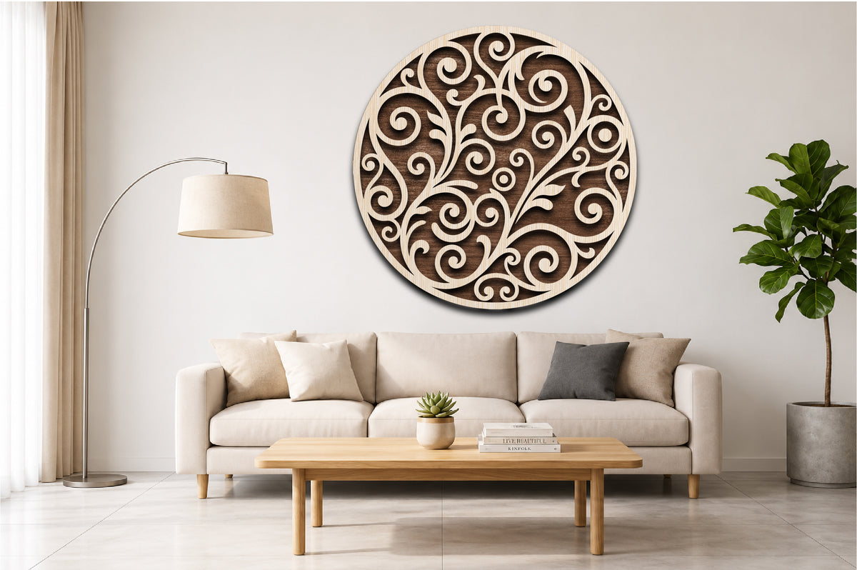 Floral Vine Round Sign SVG