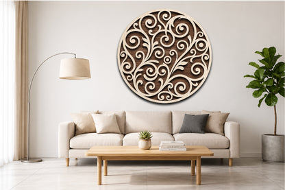 Floral Vine Round Sign SVG