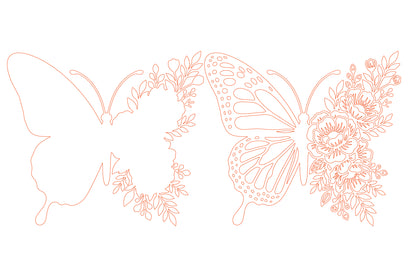 Flower Butterfly Laser Cut SVG