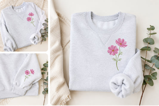 Flower Embroidery Design – Beautiful Floral Machine Embroidery Pattern, Elegant Flower Embroidery Design