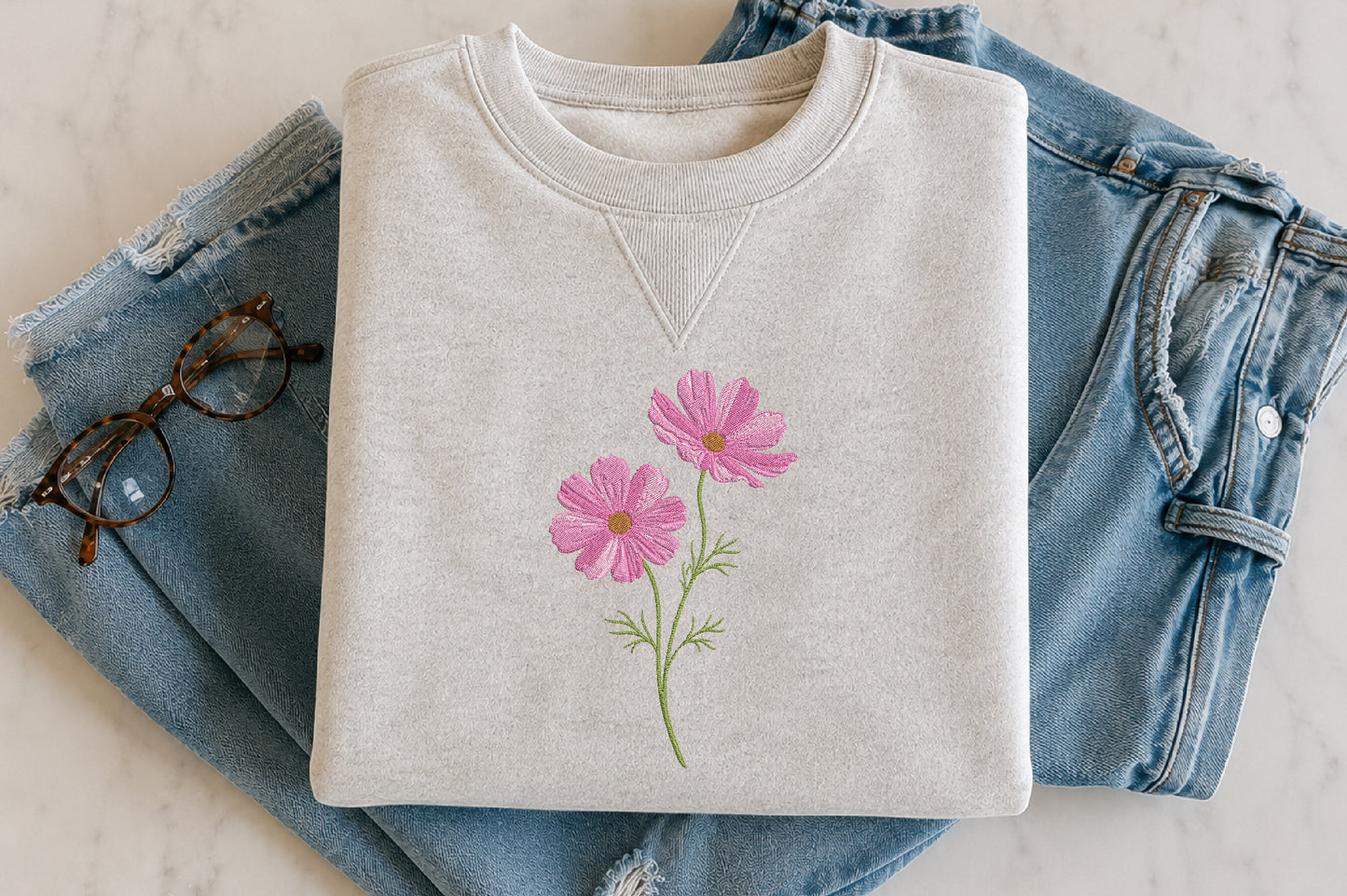 Flower Embroidery Design – Beautiful Floral Machine Embroidery Pattern, Elegant Flower Embroidery Design