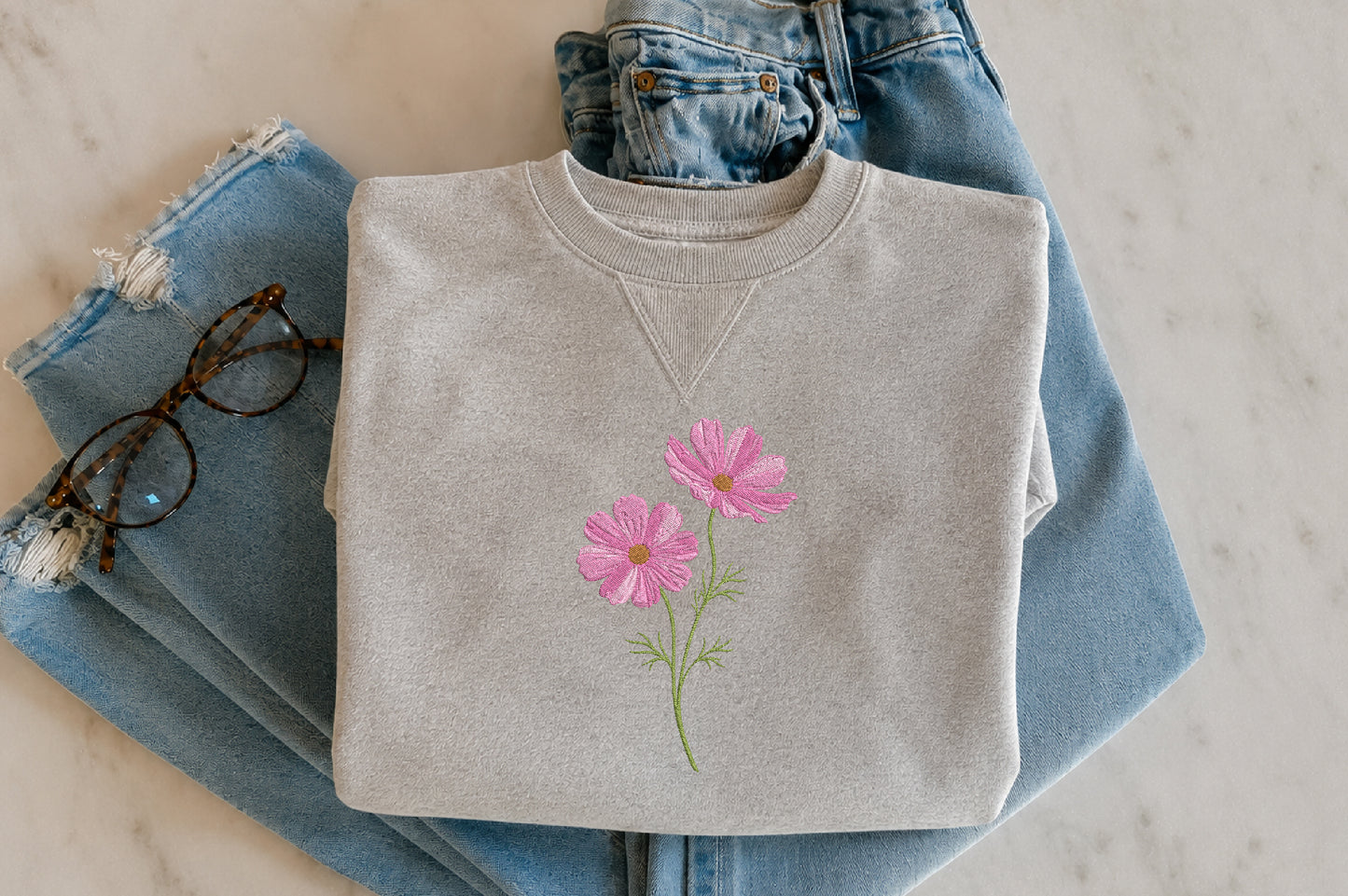 Flower Embroidery Design – Beautiful Floral Machine Embroidery Pattern, Elegant Flower Embroidery Design