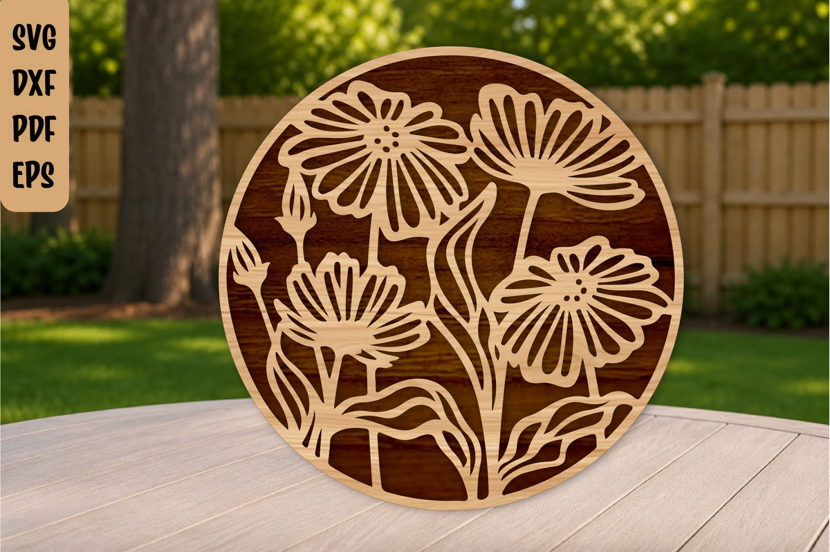 Daisy Flower Laser Cut SVG