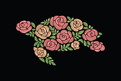 Pink Peach Rose Floral Embroidery Design