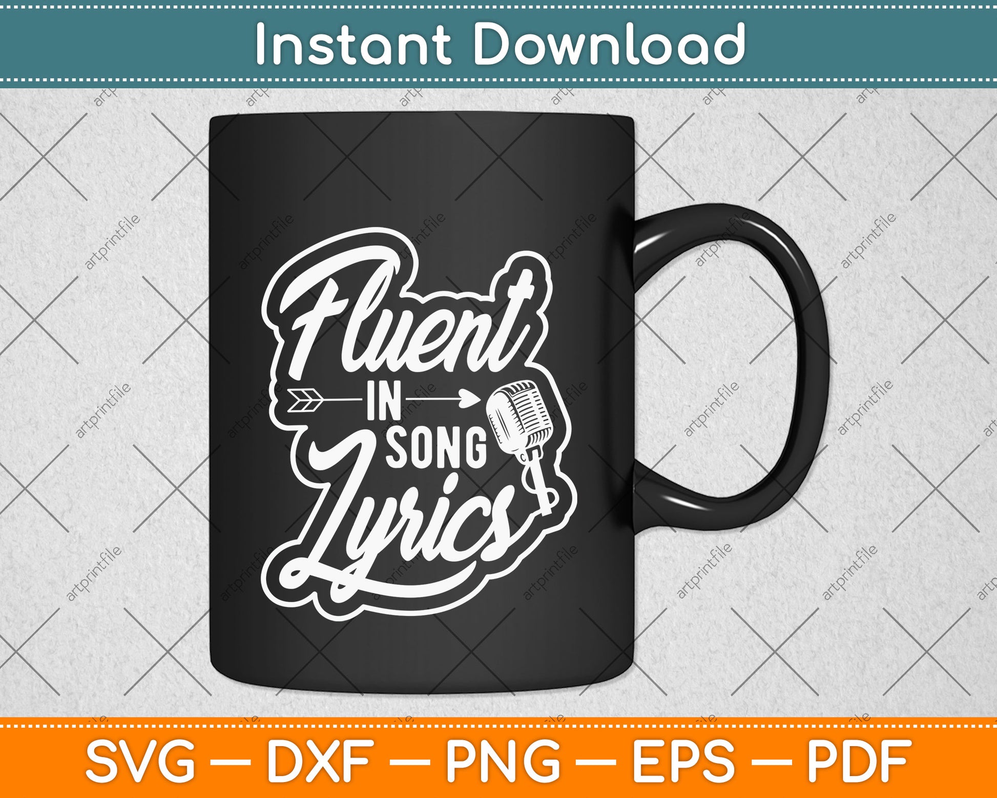 Fluent in song Lyrics Singer Svg Png Dxf Digital Cutting File