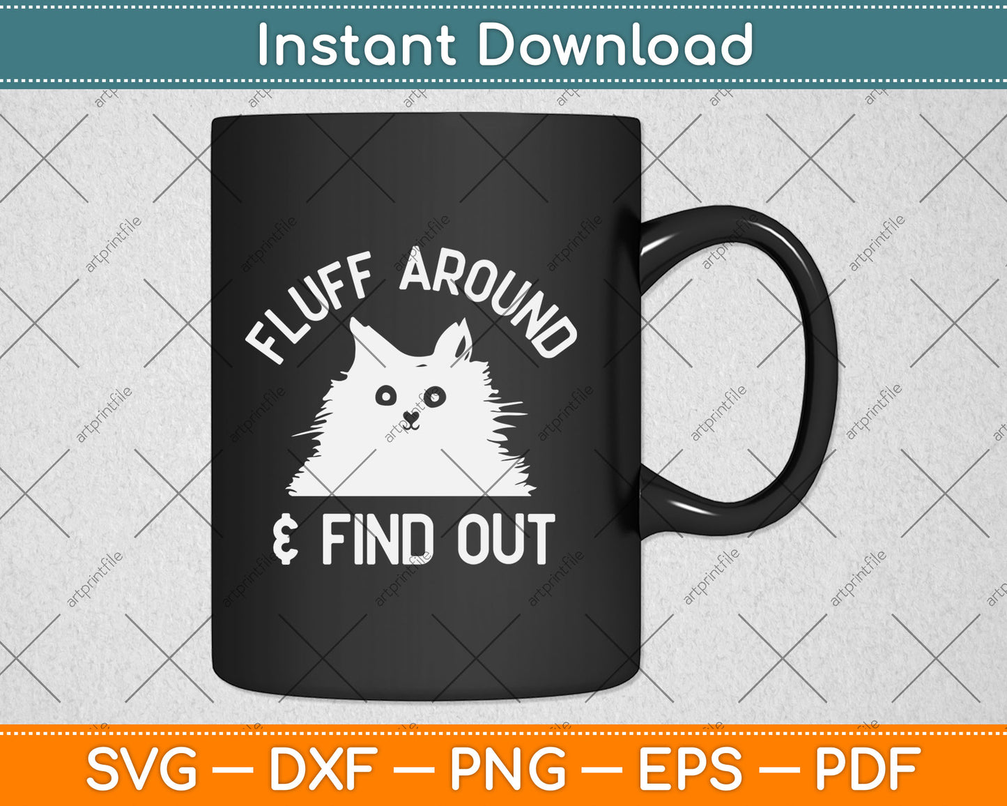 Fluff Around Funny Sarcastic Cat Lady Svg Digital Cutting File