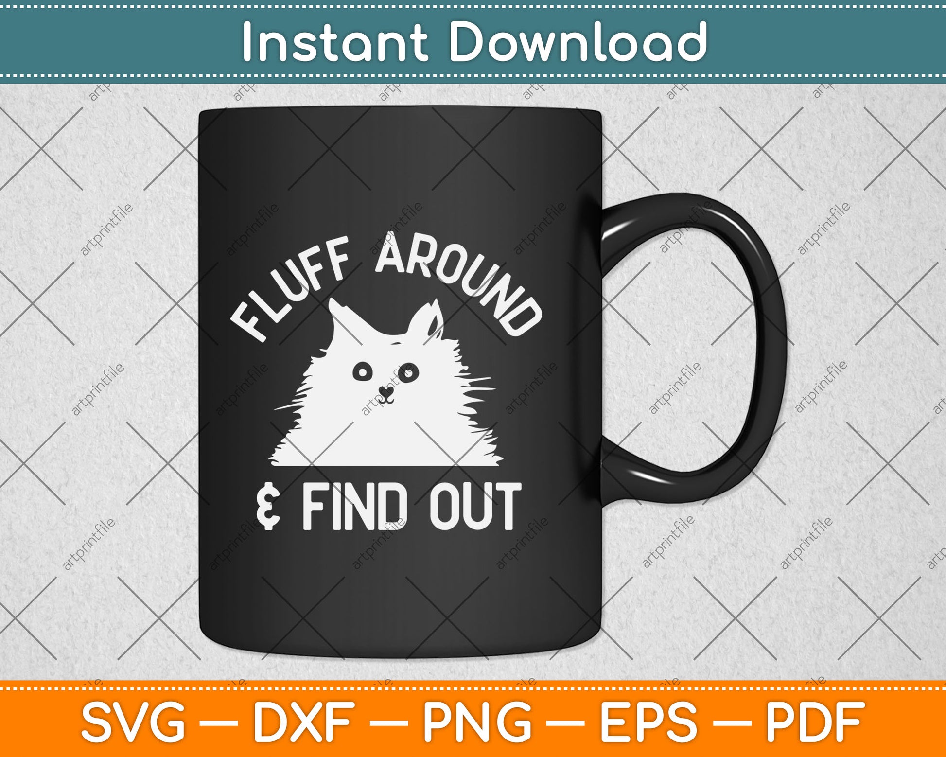 Fluff Around Funny Sarcastic Cat Lady Svg Digital Cutting File
