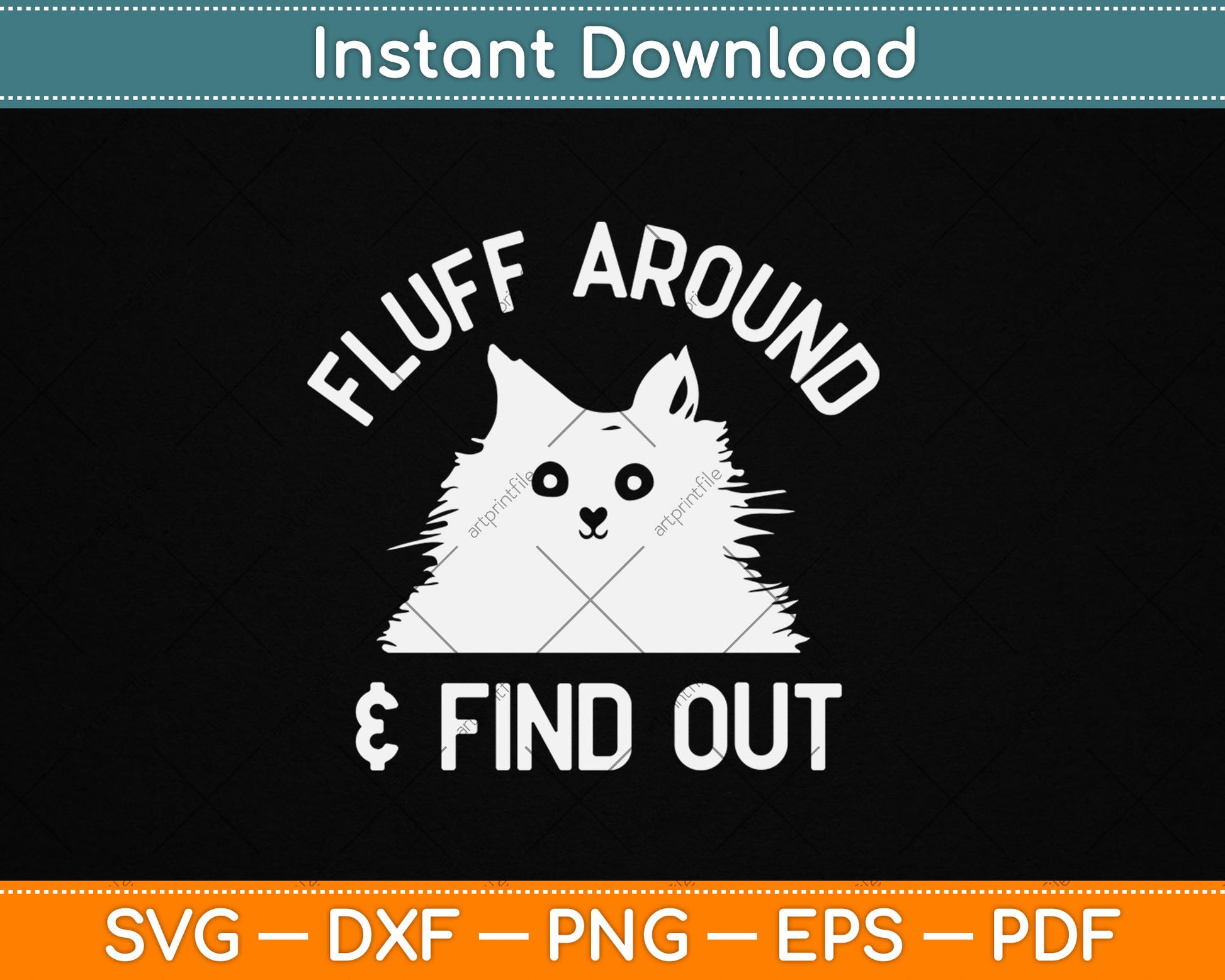 Fluff Around Funny Sarcastic Cat Lady Svg Digital Cutting File