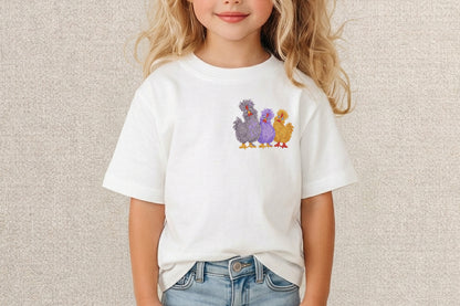 Fluffy Chickens Embroidery Design – Cute Fluffy Chicken Machine Embroidery Pattern, Farmhouse & Country Animal Embroidery Design