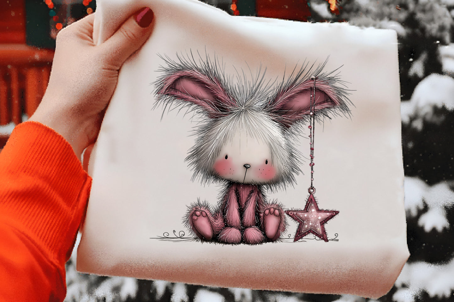 Fluffy Christmas Animals Clipart PNG Bundle | Cute Watercolor Holiday Animal Clipart | Cozy Winter Animals